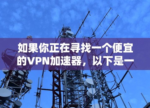 如果你正在寻找一个便宜的VPN加速器，以下是一些在价格和性能上相对较好的选择